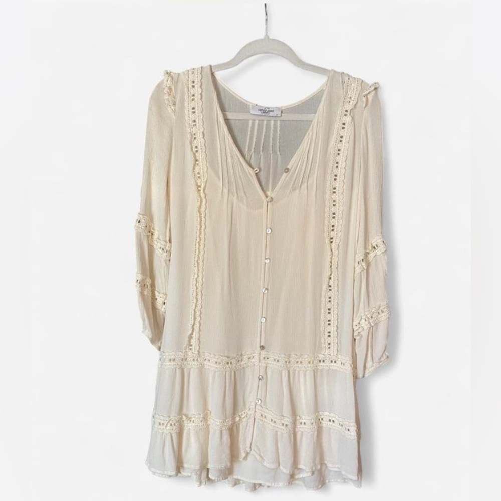 Carly Jean Los Angeles Boho Ruffle Mini Dress size small